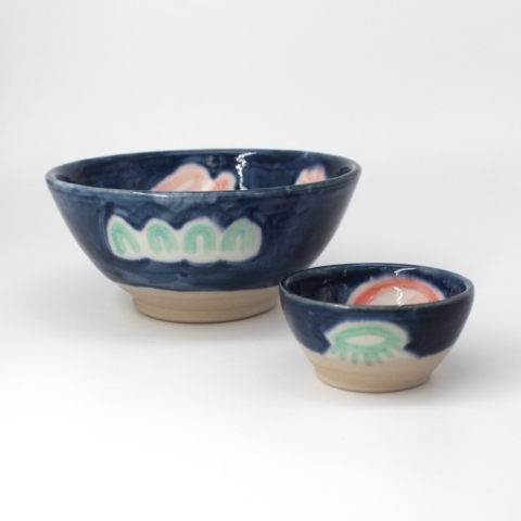 Schalenset in Blau